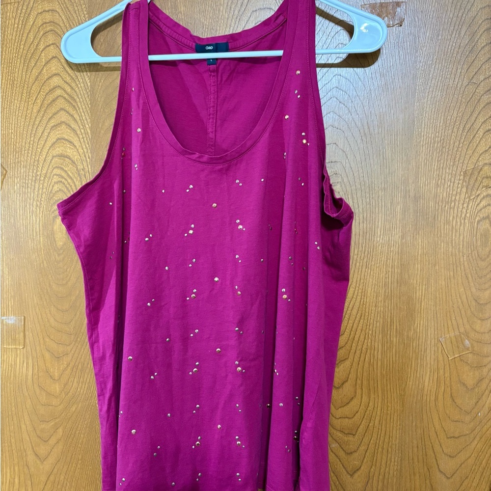 GAP Magenta Sequin Tank Top